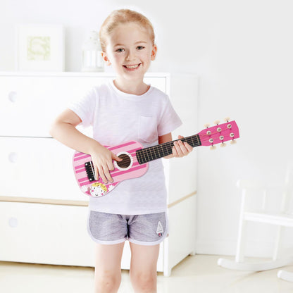 SOKA Wooden Pink Striped Guitar Toy for Pretend Play & Early Development
