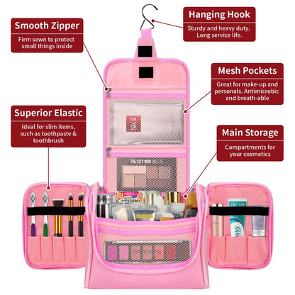 Vinsani Pink Toiletry Bag - Compact Travel Organizer 1010186