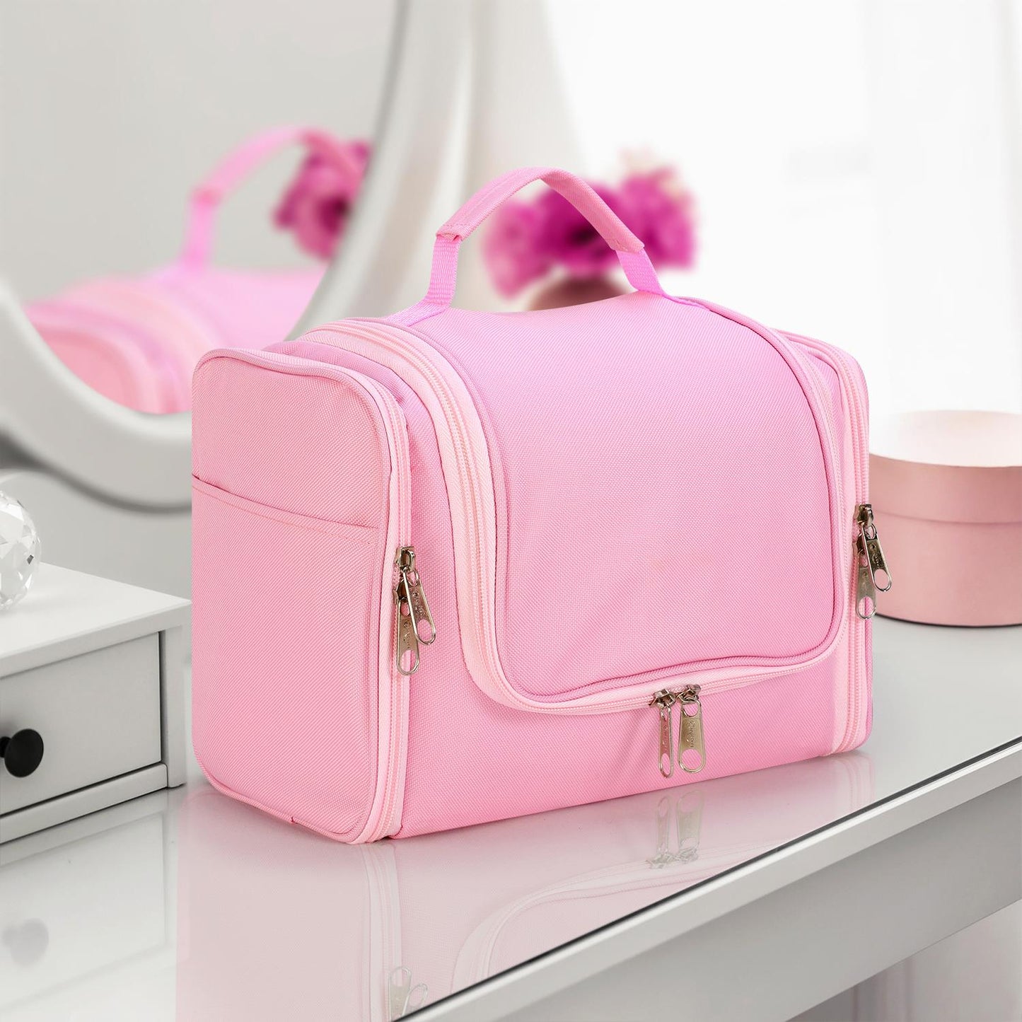 Vinsani Pink Toiletry Bag - Compact Travel Organizer 1010186