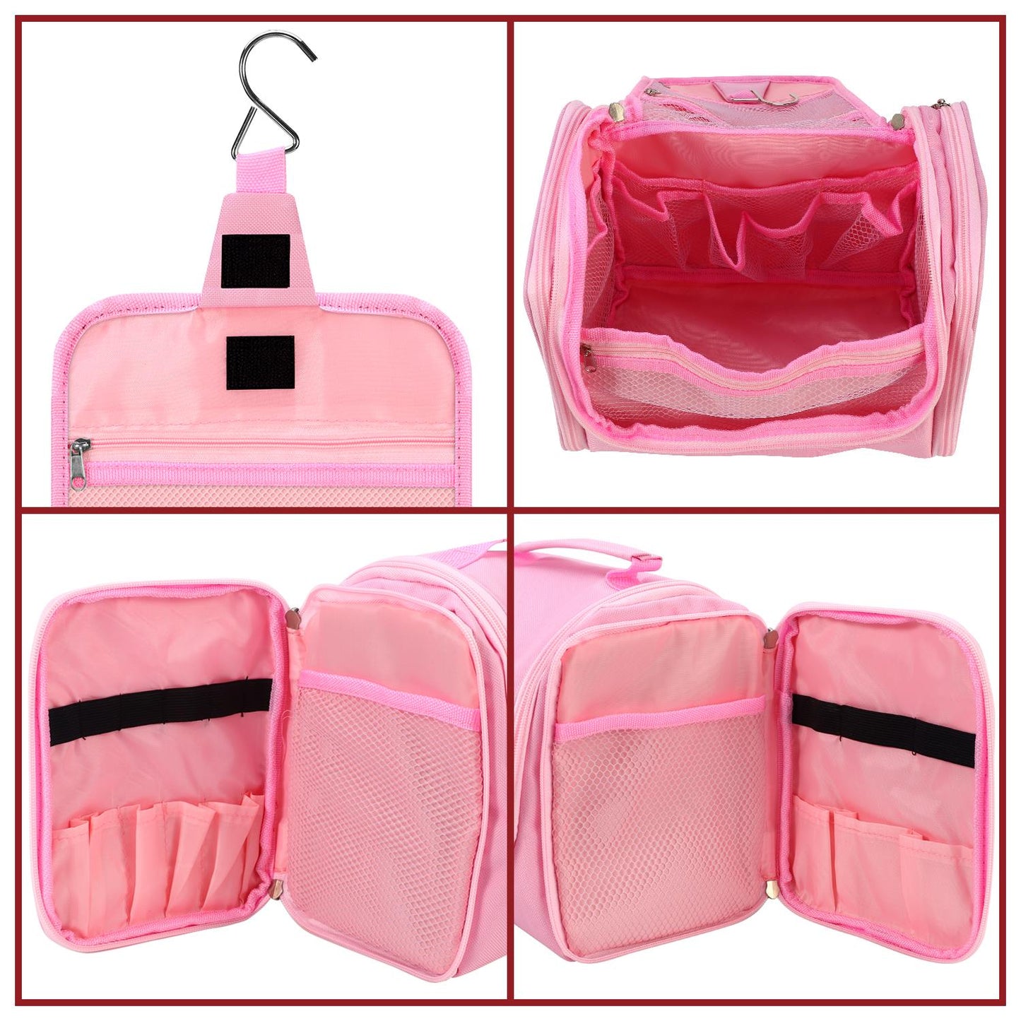 Vinsani Pink Toiletry Bag - Compact Travel Organizer 1010186
