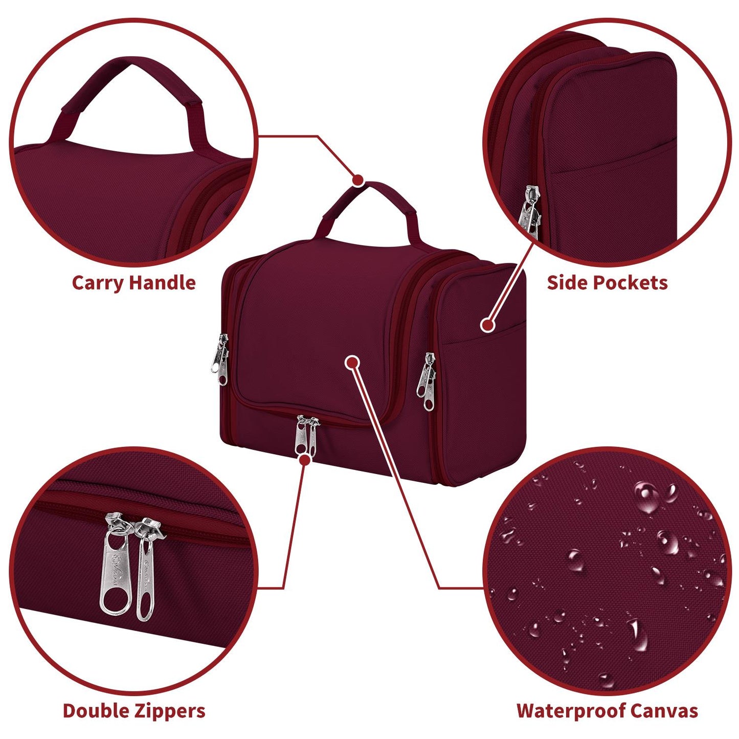 VINSANI Purple Toiletry Bag - Travel Cosmetic Case 1010187