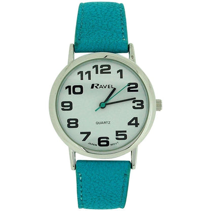 Ravel Unisex Big Dial Blue Leather Strap Watch R0105.13.16A
