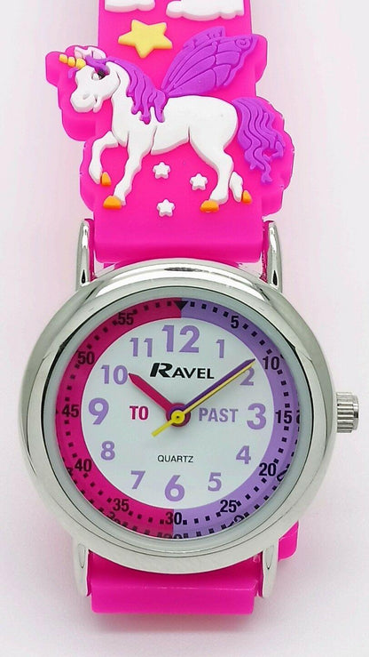 Ravel Kids 3D Unicorn Cartoon Teacher Watch for Girls