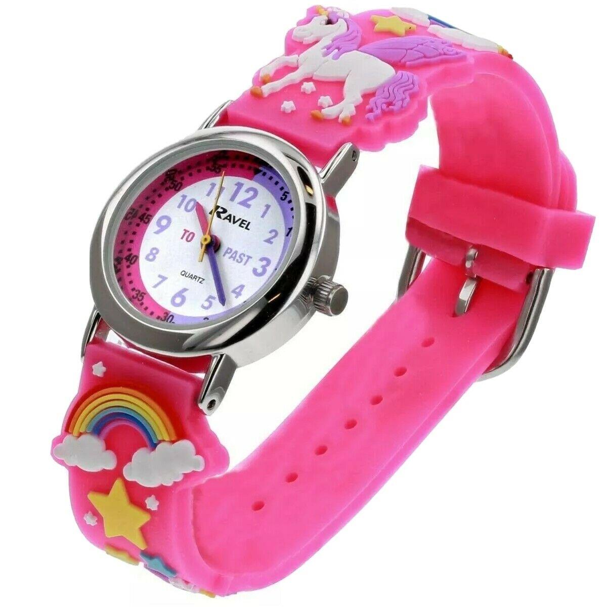 Ravel Kids 3D Unicorn Cartoon Teacher Watch for Girls