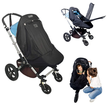 SnoozeShade Plus Extra - Universal Pushchair & Buggy Sunshade Blocks 99% of UV - Mosquito Net - Aids Baby Naps