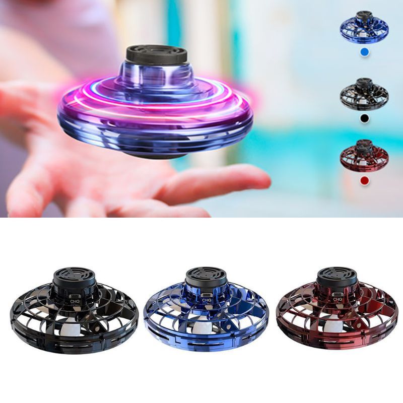 LED UFO Flying Spinner Toy for Kids – Mini Fingertip Drone Helicopter with Gyro & Lights