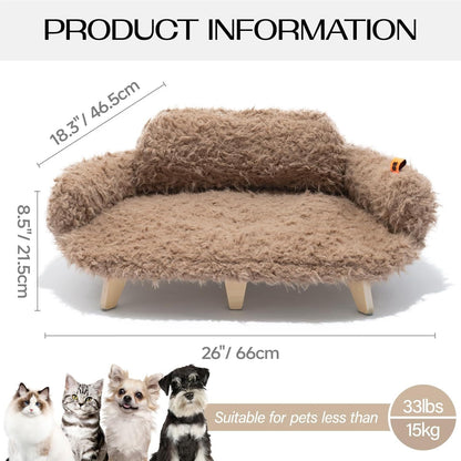 MEWOOFUN Elevated Cat Bed With Washable Cover