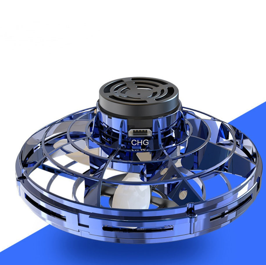 LED UFO Flying Spinner Toy for Kids – Mini Fingertip Drone Helicopter with Gyro & Lights
