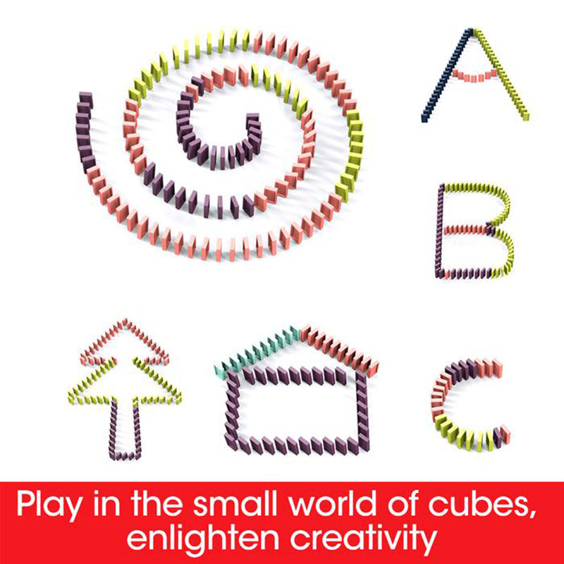 Domino Train Toy for Kids – Automatic Domino Laying Electric Train with 100 Colorful Blocks