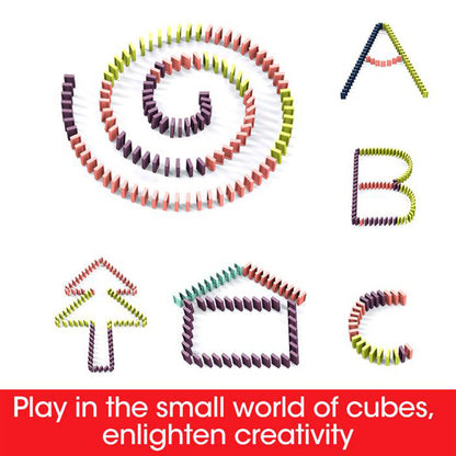 Domino Train Toy for Kids – Automatic Domino Laying Electric Train with 100 Colorful Blocks