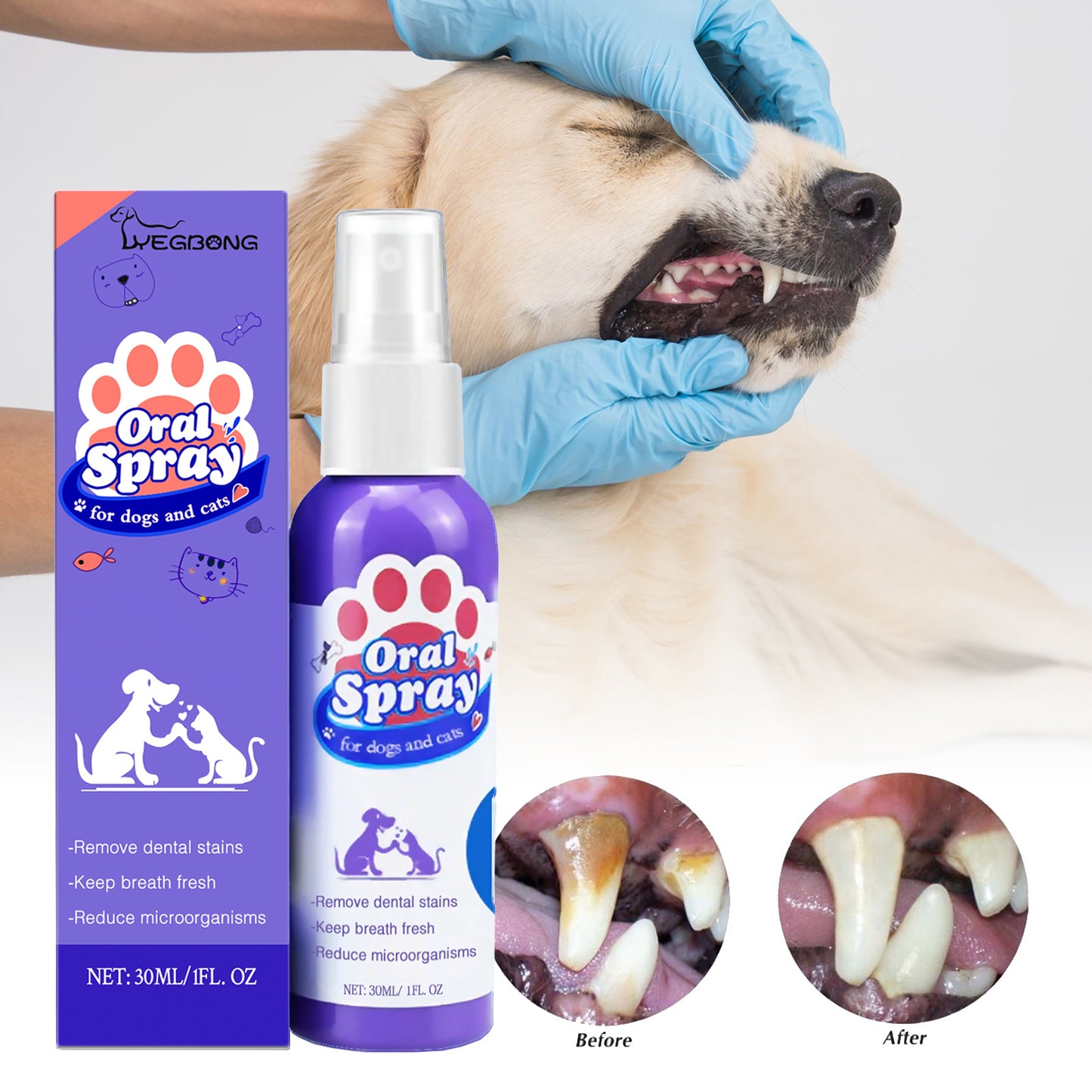Spray To Remove Tooth Stains Fresh Breath Pet Oral Care Spray