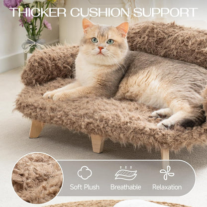 MEWOOFUN Elevated Cat Bed With Washable Cover