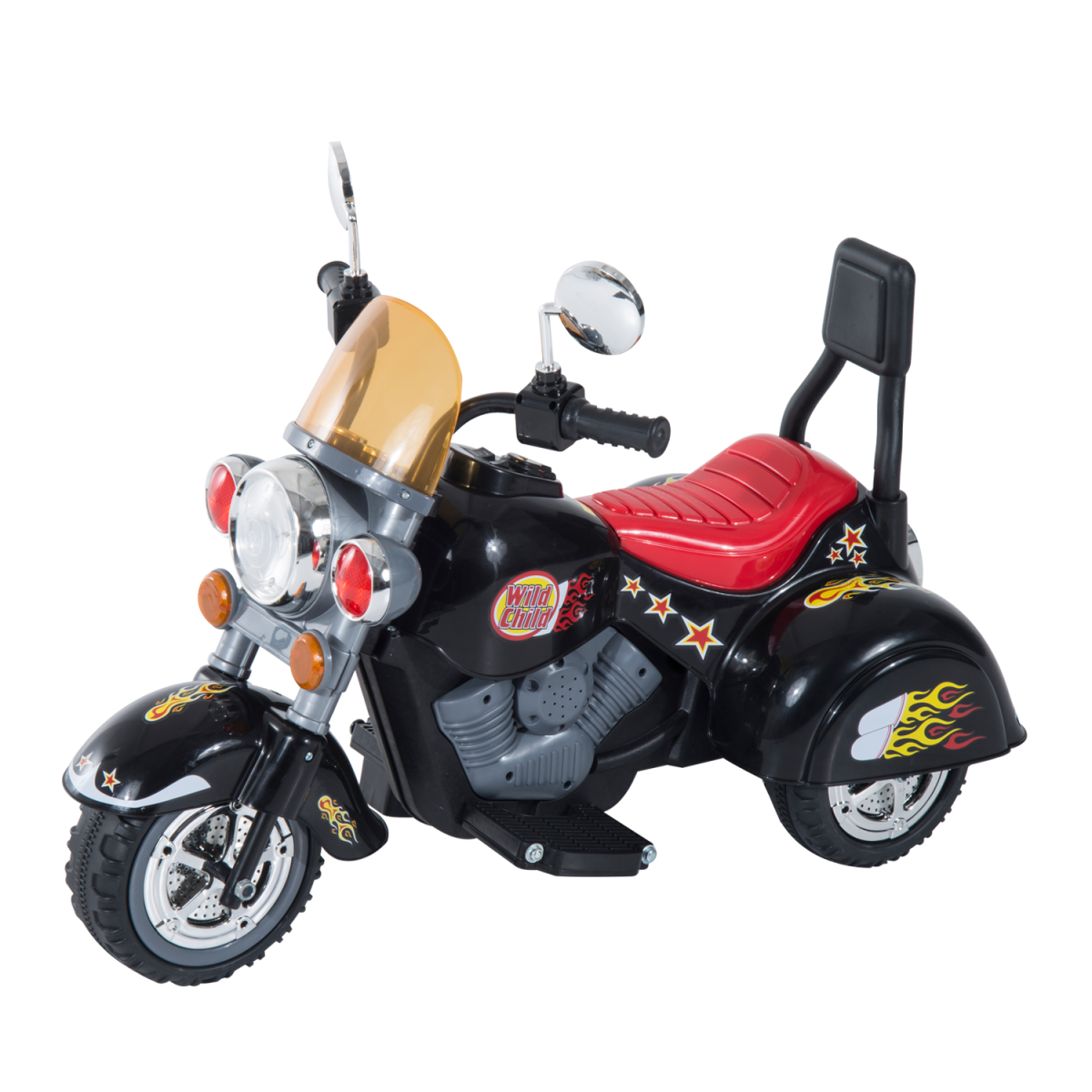 6V HOMCOM Kids Electric Motorbike with Lights & Sounds — Safe 3-Wheel Ride-On