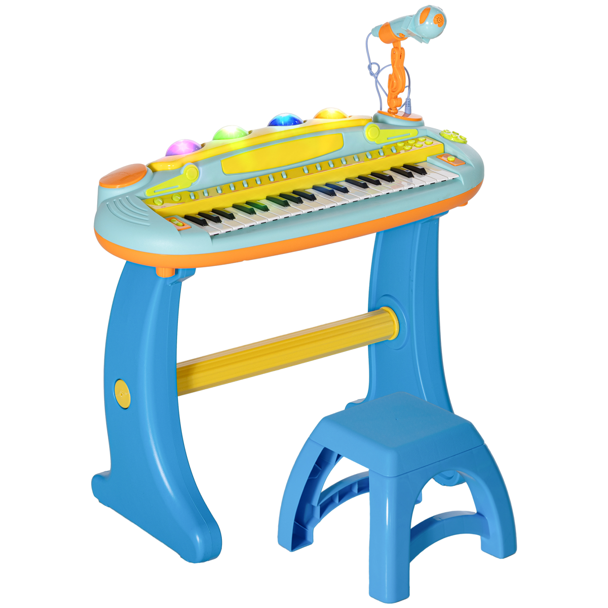 Kids Piano with Microphone, Record/Replay, LED Lights